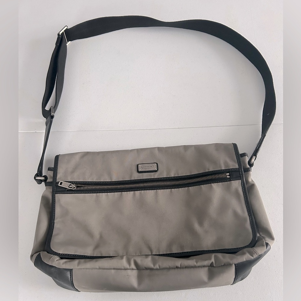 Unisex Coach crossbody messenger bag.